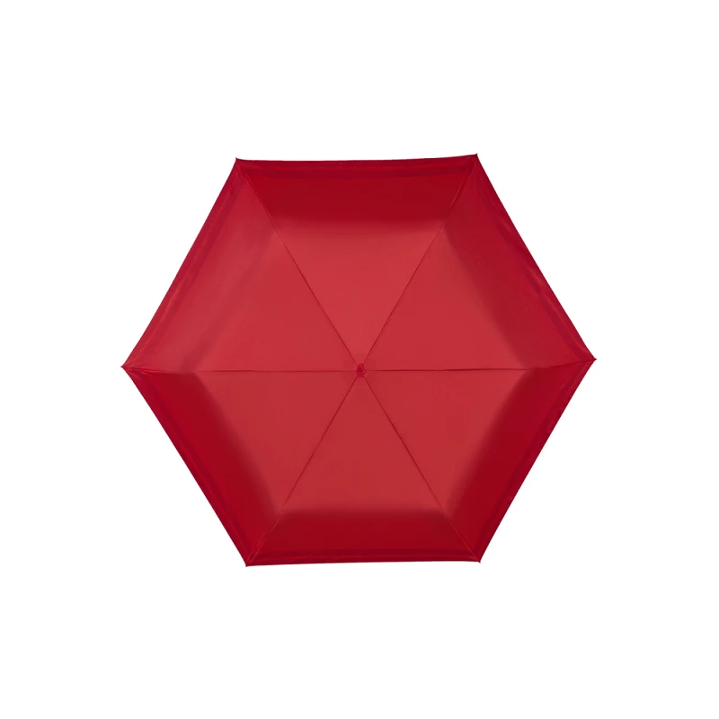 Дамски чадър KH6.10.003, тройно сгъваем ръчен, червен цвят